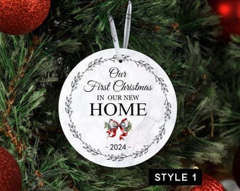 First Christmas in Our New Home Ornament, Personalized First Home Christmas Ornament,New Home Holiday Ornament,Ornament