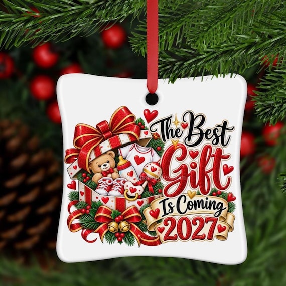 Pregnancy Announcement Ornament, Pregnancy Surprise Ornament, Baby Announcement 2027, Pregnancy Surprise, Baby Coming 2027, New Baby