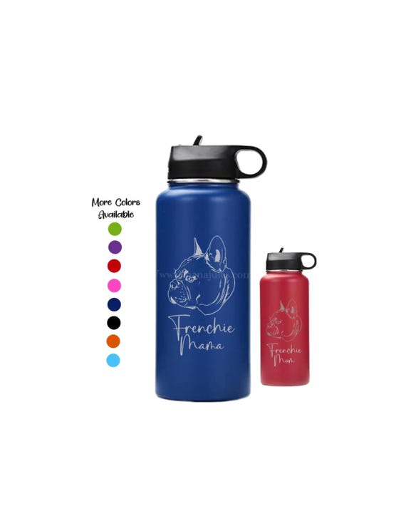 Frenchie Personalized Flask, Laser Etched Flask, Frenchie Mama, French Bulldog, Custom Water Bottle, Frenchie Mama, Dog Lover Gift, Flask