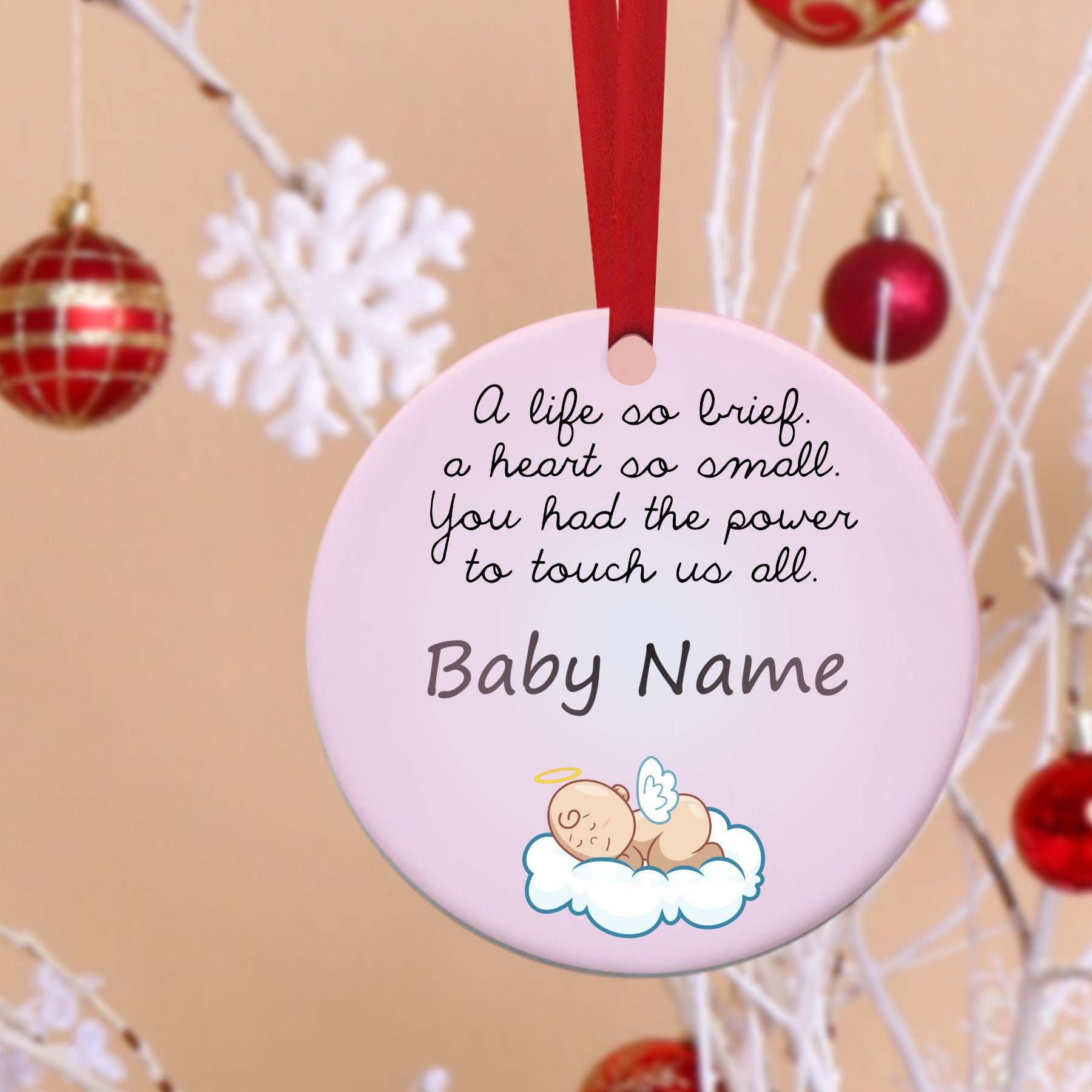 Remembrance Ornament, Baby Loss, In Memory, Glass Ornament, Infant loss