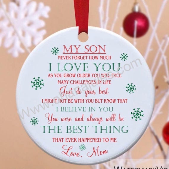 Personalized Son or Daughter Christmas Ornament, Heartfelt Gift from Mom or Dad, Ceramic Keepsake, Meaningful Christmas Tree Decoration Gift