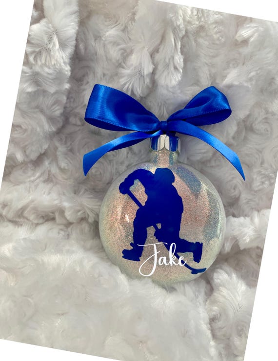 Hockey Ornament, Hockey player ornament , Glass Ornament, Christmas Ornaments, Personalized Ornaments, Christmas, Ice Hockey Ornament