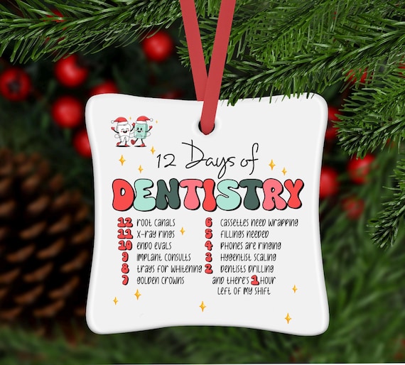 Dentist  Ornament, Dentistry, Glass Ornament, Christmas Ornament , personalized Ornament, Ornament for Nurses, Funny Dentist Ornament
