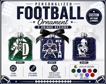 Personalized Football Ornament,  Team Ornaments, Custom Football Team Ornament, Football Christmas Ornament, Personalized Team Ornament