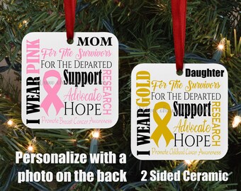 Cancer, Breast Cancer, , Ovarian cancer, Childhood Cancer, Memorial  Ornament, Remembrance Ornament, Surviver, Breat cancer Ornaments