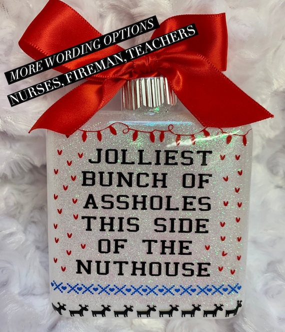 Glass Ornament, Ornament, Ugly Sweater, Christmas, Nuthouse, Nurse, Teacher, Fireman,Family, Funny ornament, Funny christmas ornament