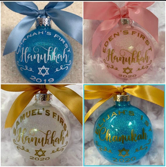 Personalized Hanukkah Ornament, Baby’s First Hanukkah Keepsake, Custom Name & Year Gift, Hanukkah Ornament, Hanukkah Gift, Gift For Hanukkah