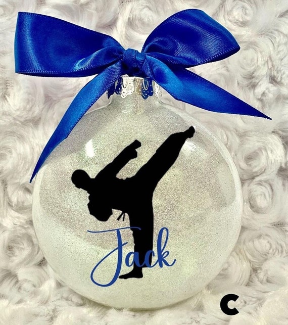 Karate Ornament, Karate Boy, Martial Arts, personalized 2022, black belt,  personalized Ornament, Christmas ornament