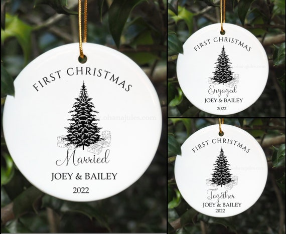 First Christmas,1st Christmas, 2nd Christmas, Christmas ornament, personalized Christmas ornament, engagement, together, engaged