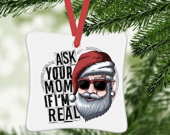 Bad Santa, Ornament, Santa, Christmas, funny santa, Personalized, Christmas Ornament, Funny christmas