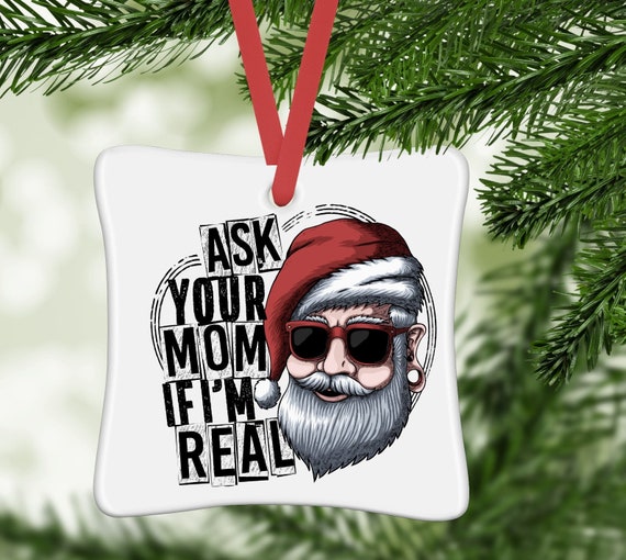 Bad Santa, Ornament, Santa, Christmas, funny santa, Personalized, Christmas Ornament, Funny christmas