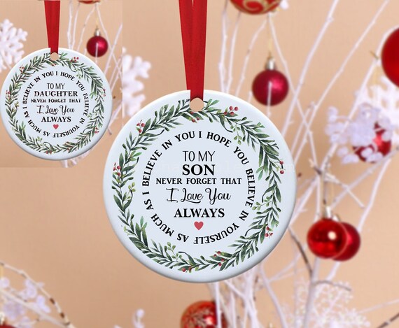 Son, Daughter, Ornament, Personalized, Family, Holiday Decor, Christmas Tree, Personalized Ornament