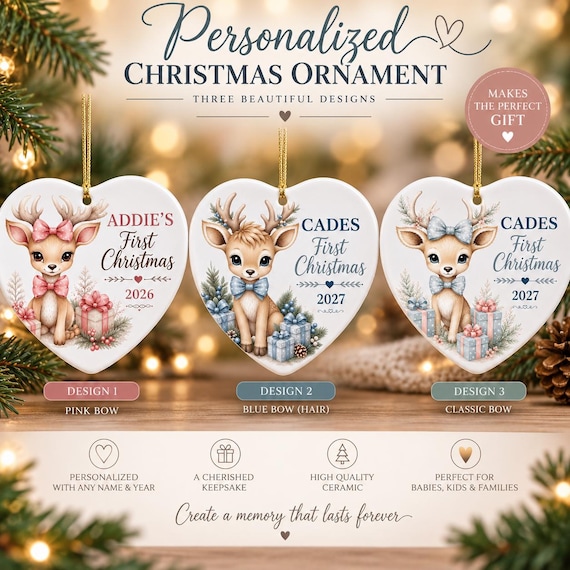Personalized Baby’s First Christmas Ornament, Custom Name Ornament, Baby’s First Christmas Gift, Personalized first Christmas Ornament, 2027