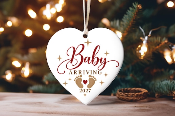 Baby Announcement Christmas Ornament 2027, Pregnancy Reveal Ornament, Pregnancy Announcement, New Baby Christmas Gift, Personalized Ornament