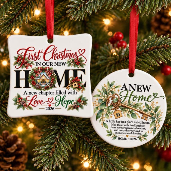 New Home Christmas Ornament 2026, First Christmas in New Home Gift, Housewarming Keepsake, New Homeowner Gift, New Home Ornament, House Gift