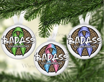 Cancer Awareness Ornament, Christmas Ornament, Gift for friend fighting cancer,  Christmas Tree Ornament, Ovarian Cancer, Breast Cancer