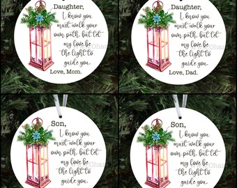 Son, Daughter, Mom, Dad, Christmas Ornament, Ornament, Personalizes ornament, Christmas, santa