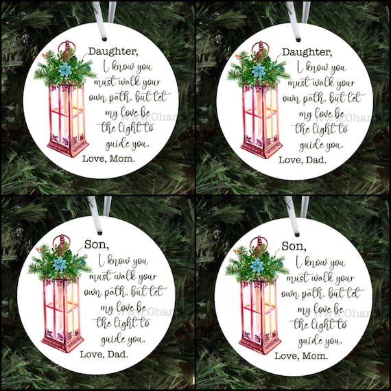 Son, Daughter, Mom, Dad, Christmas Ornament, Ornament, Personalizes ornament, Christmas, santa