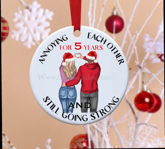 Anniversary, Years Married, Couples Ornament, Christmas Ornament, Funny Ornament, Personalized Ornament,  Santa, Anniversary, Married couple