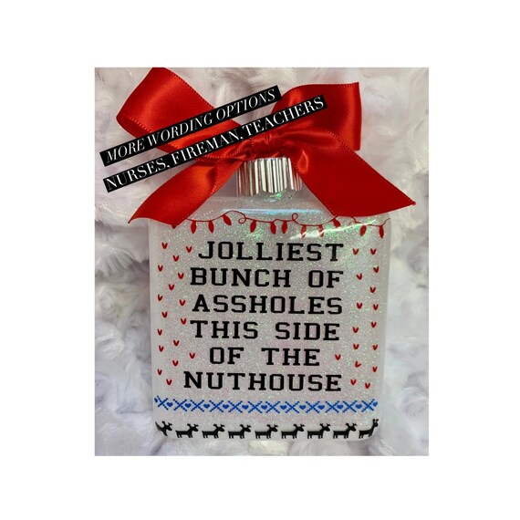 Glass Ornament, Ornament, Ugly Sweater, Christmas,  Nurse, Teacher, Fireman,Family, Funny ornament, Funny christmas ornament, Funny Gifts