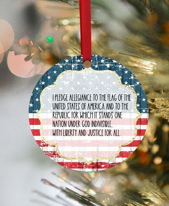 Patriotic, USA, Pledge of Allegiance, Ornament, Christmas ornament, Flag Ornament