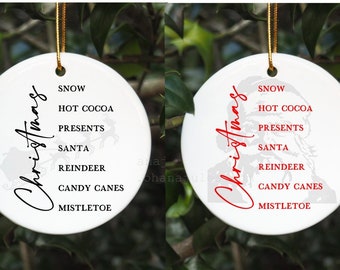 Santa, Reindeer, Mistletoe, Candy Cane, Ornament, Personalized Ornament , Christmas 2022