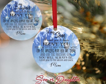 Son, Daughter, Ornament, Personalized, Family, Holiday Devore, Christmas Tree, Personalized ornament, Christmas ornament