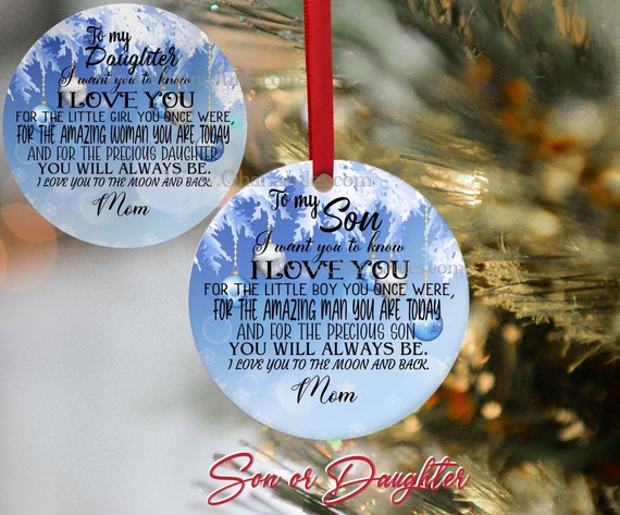 Son, Daughter, Ornament, Personalized, Family, Holiday Devore, Christmas Tree, Personalized ornament, Christmas ornament