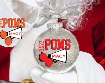 Cheer Coach, Coach, Cheer Ornament, Coach Ornament, Sports, cheerleader, Cheer Team, Ornament, Team Ornament, Poms