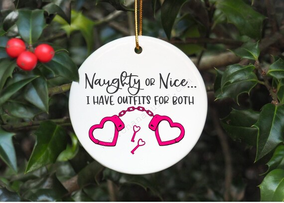 naughty or nice, Naught ornament, nice ornament, naughty or nice ornament, funny ornament, white elephant gift, Christmas, personalized