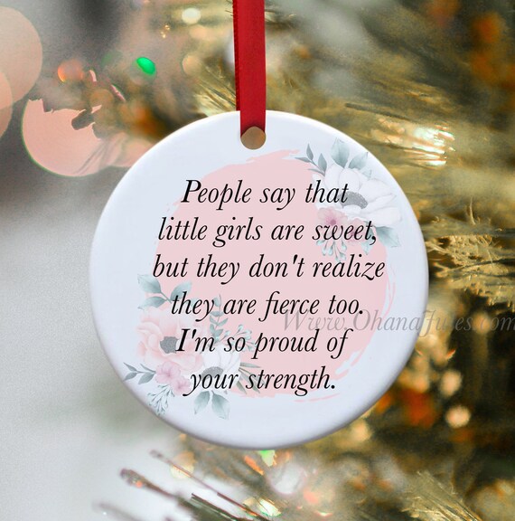 Daughter Christmas Ornament, Gift for Daughter, Strong Daughter Keepsake, Encouragement Gift from Mom, Ceramic Christmas Ornament, Christmas
