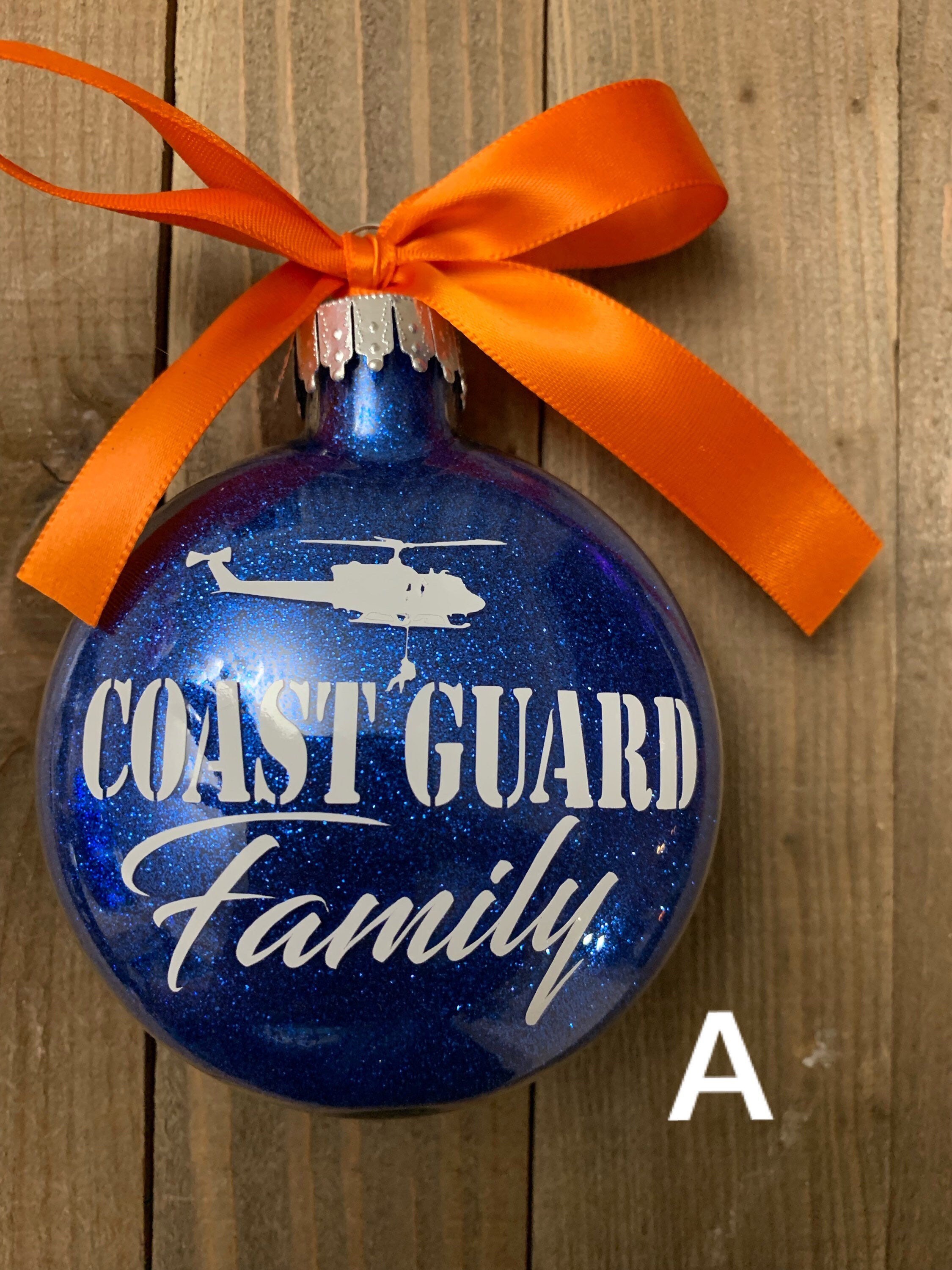 Coast Guard Ornament, Coastie, Coast Guard, Military Ornament, Glass