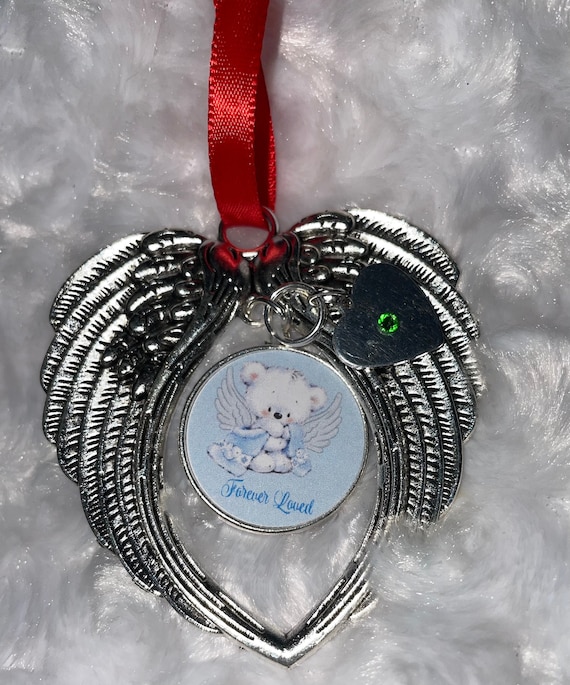 Baby Loss Memorial Ornament, Infant Loss Remembrance, Angel Wing Christmas Ornament, Miscarriage Keepsake, Personalized Memorial Gift