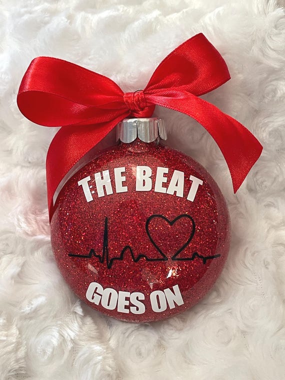 Personalized Heart Ornament, Heart survivor ornament,Heart awareness ornament, Christmas Ornament, Pacemaker ornament , Christmas Decor,