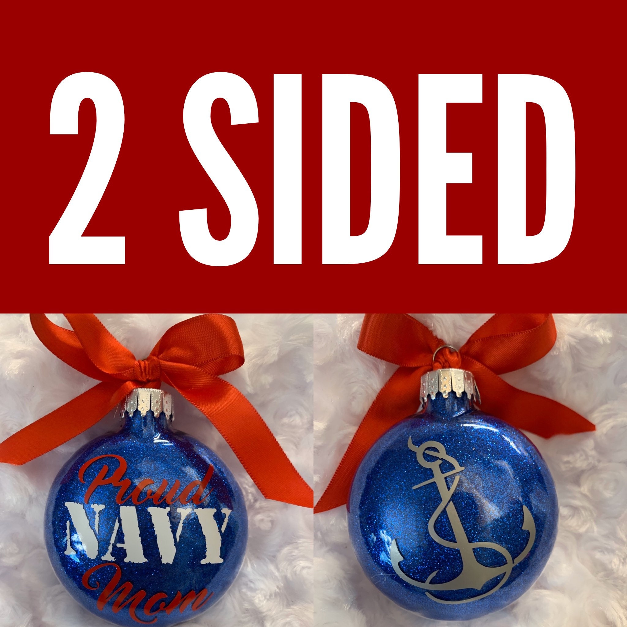 Navy, Marine, Coast Guard, Military ornaments, Glass Ornament