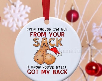 Funny Ornament, Christmas Ornaments, Christmas, Santa, Bff, rude ornaments