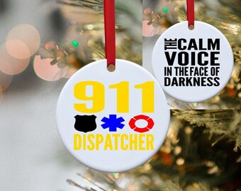 911, Dispatcher, Paramedic, First Responder, Police, Fireman, Firefighter , Christmas ornament, Ornament
