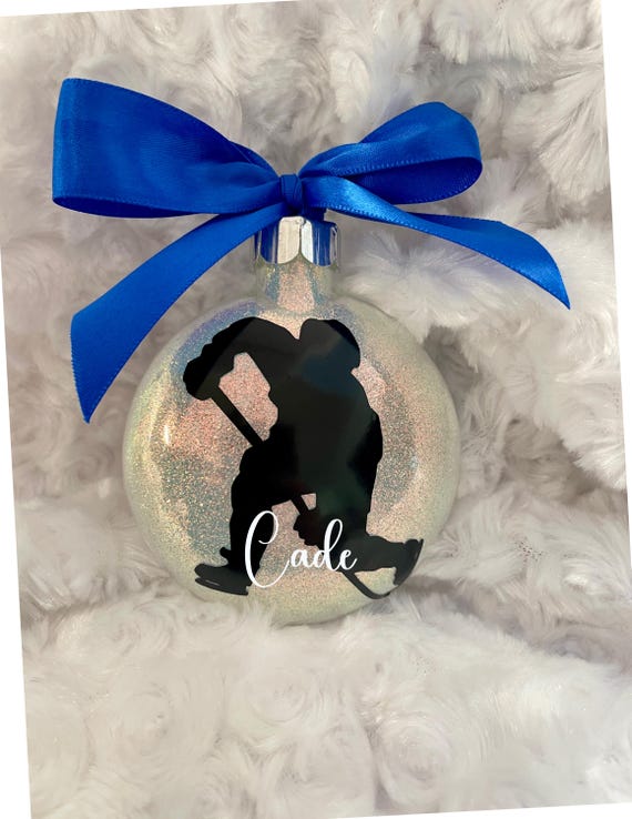 Personalized Hockey Player Ornament, Hockey Christmas Ornament, Custom Hockey Gift, Hockey Player Christmas Keepsake