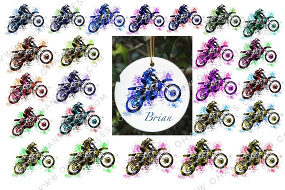 Motocross Motorbike, Ornaments, Christmas, Motocross Ornament, Dirt Bike, Personalized ornament