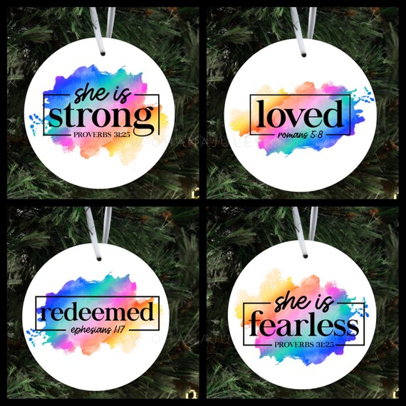 Faith, Strong, Blessed, Ornament, pride, ceramic ornaments, Christmas ornaments, personalized ornaments