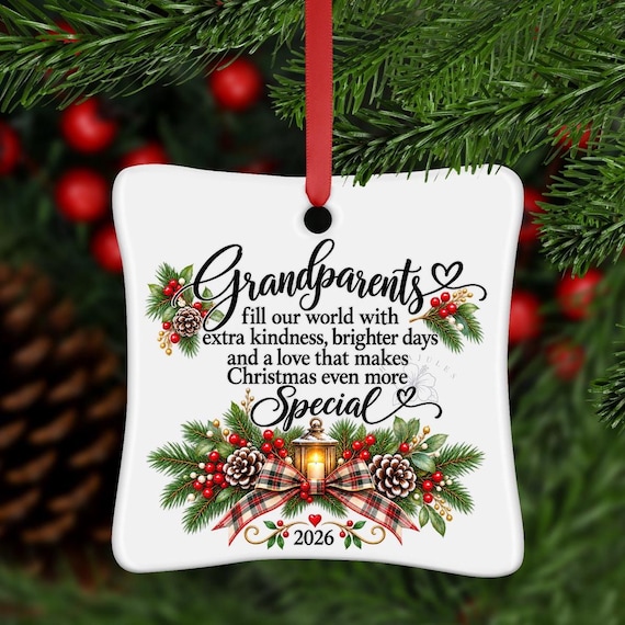 Personalized Grandparents Christmas Ornament, Grandma Grandpa Gift, Grandma Ornament, Grandpa Ornament, Ornament for Grandparents