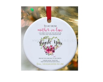 Funny In-Law Ornamen, Mother, Son, or Daughter-in-Law Ornament, Personalized Ornament, Christmas ornament, Funny ornament,mother-in-law gift