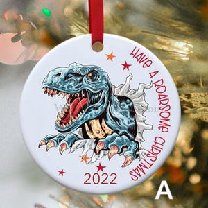 Ornamento dinosauro, ornamento skateboard, ornamento skate, ornamento natalizio, ornamento personalizzato, ornamento albero di Natale, ornamento dinosauro