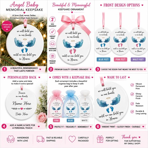 Angel Baby Memorial Ornament, Miscarriage Ornament, Infant Loss Ornament, Baby Memorial Ornament, Pregnancy Loss Gift, Keepsake Ornament