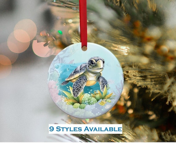 Sea Turtle Christmas Ornament, Hawaiian Sea Turtle Keepsake, Ocean  Holiday Decor, Coastal Christmas Tree Decoration, Turtle Ornament