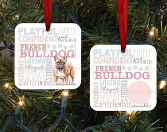 Frenchie ornament, French Bulldog Ornament, Frenchie, French bulldog art, Christmas ornament, Ornament, Dog, Bulldog, Pet ornament, Frenchie
