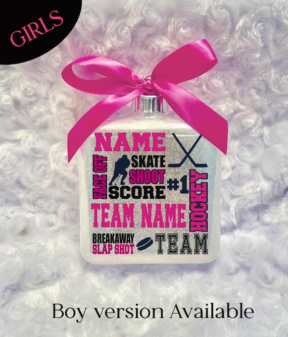 Hockey Ornament, Hockey player ornament , Glass Ornament, Christmas Ornaments, Personalized  Hockey Ornaments, Christmas,Ice Hockey Ornament