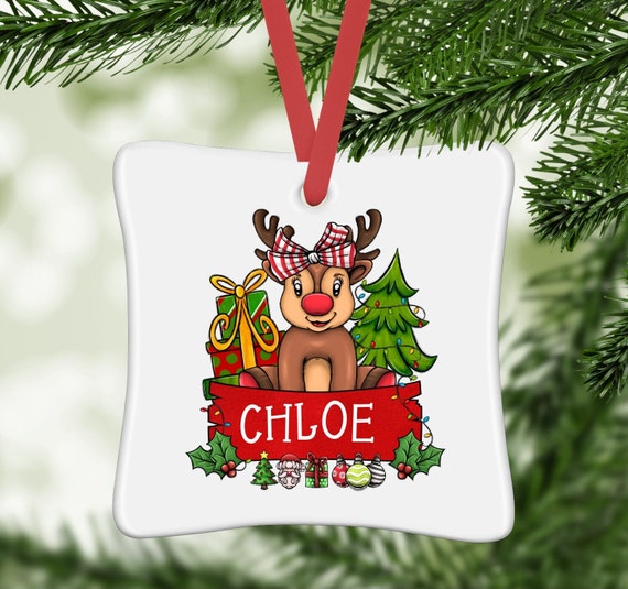 Kids Ornaments, Funny Ornament, Family Ornament, Reindeer, Reindeer Ornament Christmas, Santa, Christmas Kids Ornament