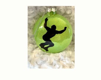 Skateboarding Ornament, skateboard ornament,  Dirt Bike, Christmas tree ornament,Glass Ornament, Boys Ornaments, Personalized Ornament