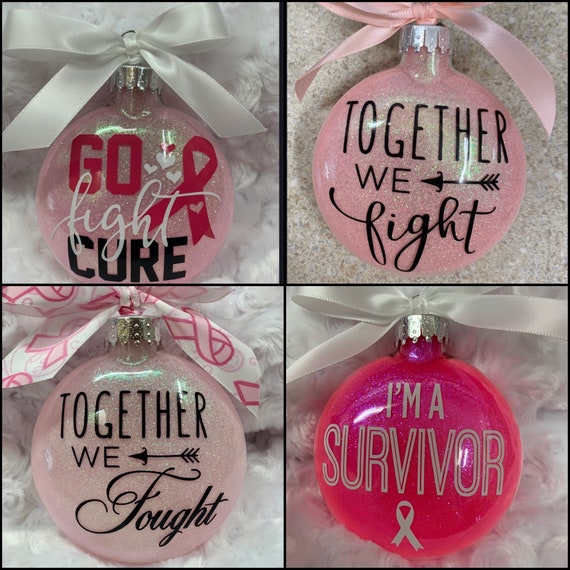 Breast Cancer , Glass Ornament, Ornament, Survivor, Christmas, Cancer Survivor, Breast Cancer Awareness